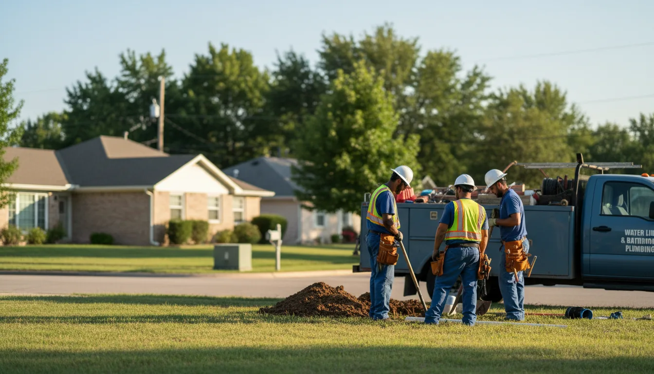 Residential water line and bathroom plumbing service in Mountain Park, OK